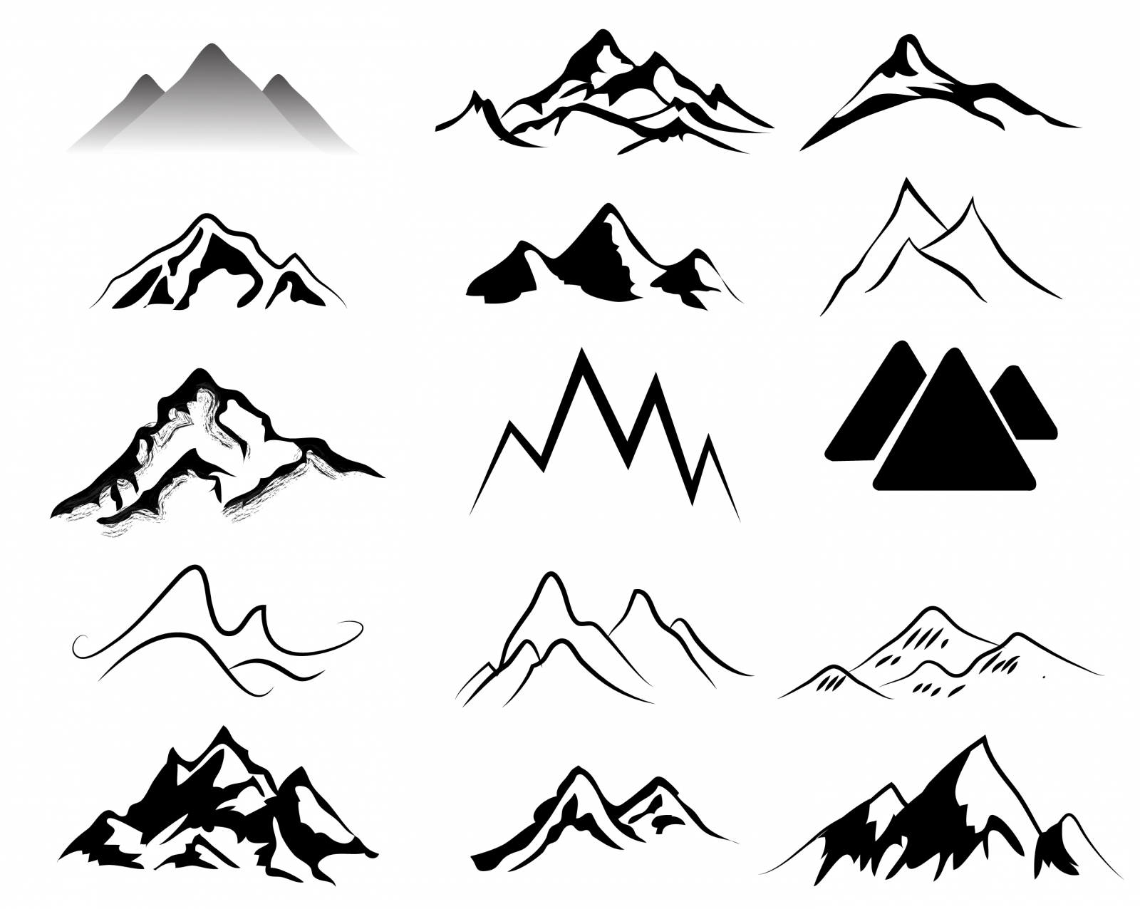 Mountain  black and white ideas about mountain clipart on simple 2