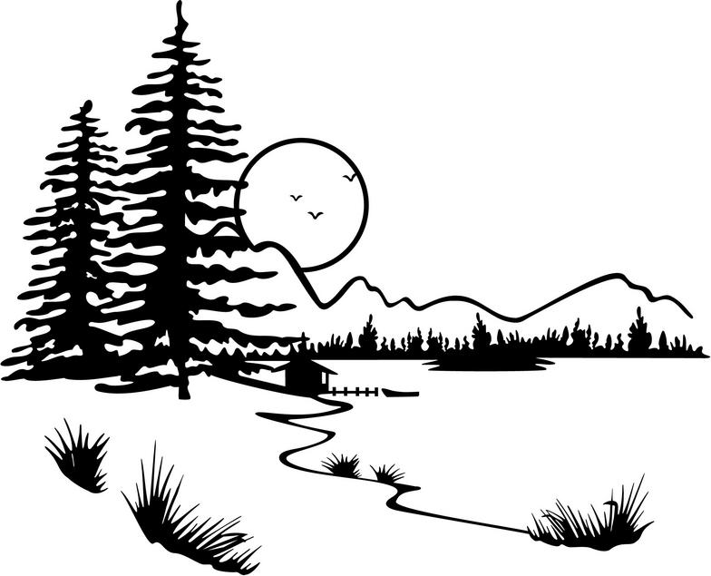 Mountain  black and white lake clip art black and white displaying gallery images for