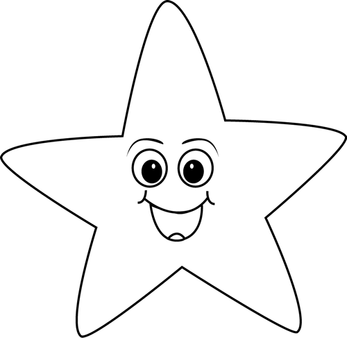Smiley face  black and white black and white happy face star clip art
