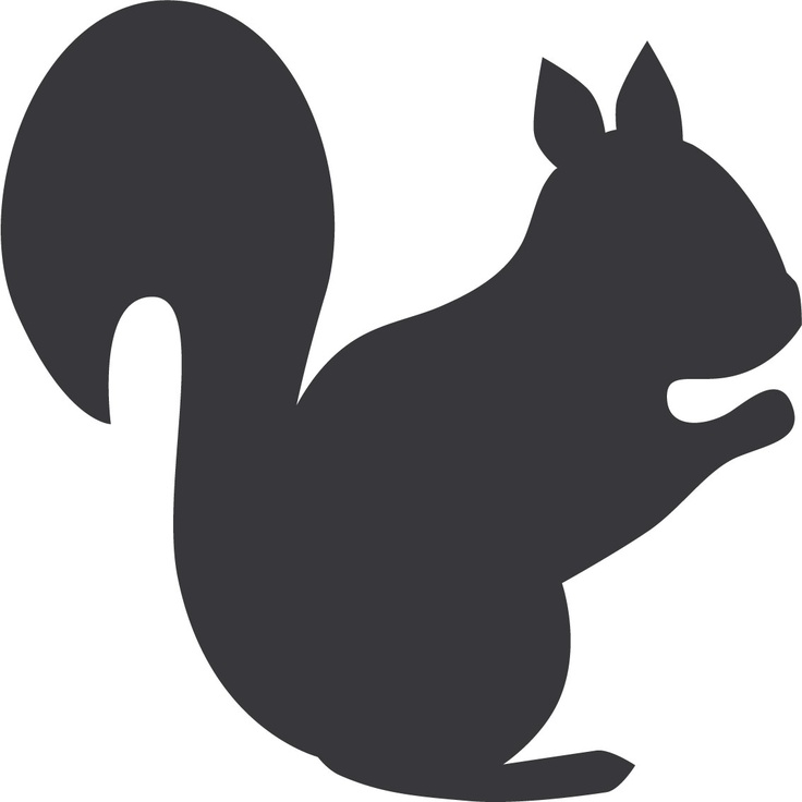 Squirrel  black and white squirrel silhouette 7 clip art