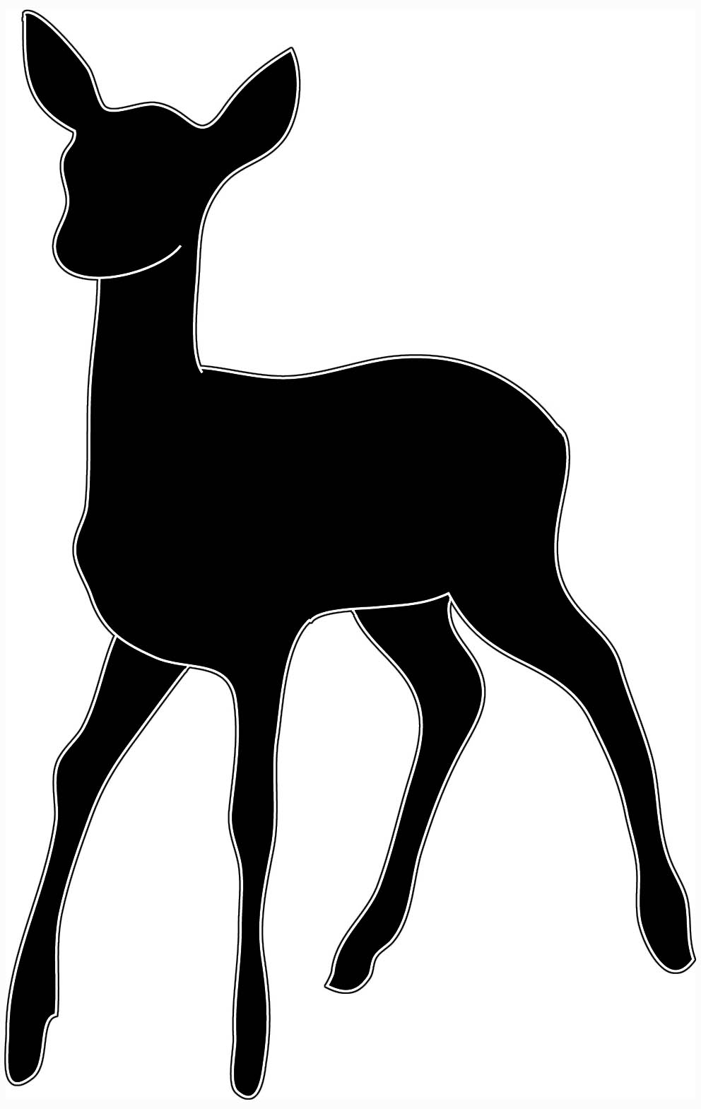 Baby deer clipart black and white free