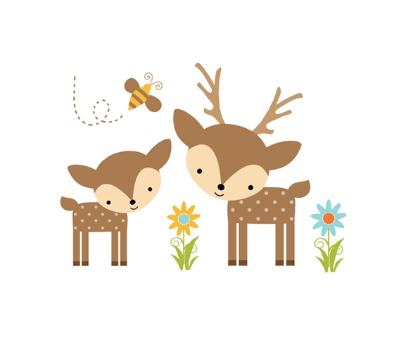 Baby deer woodland deer clipart collection