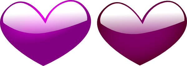 Blue purple hearts clip art at vector clip art
