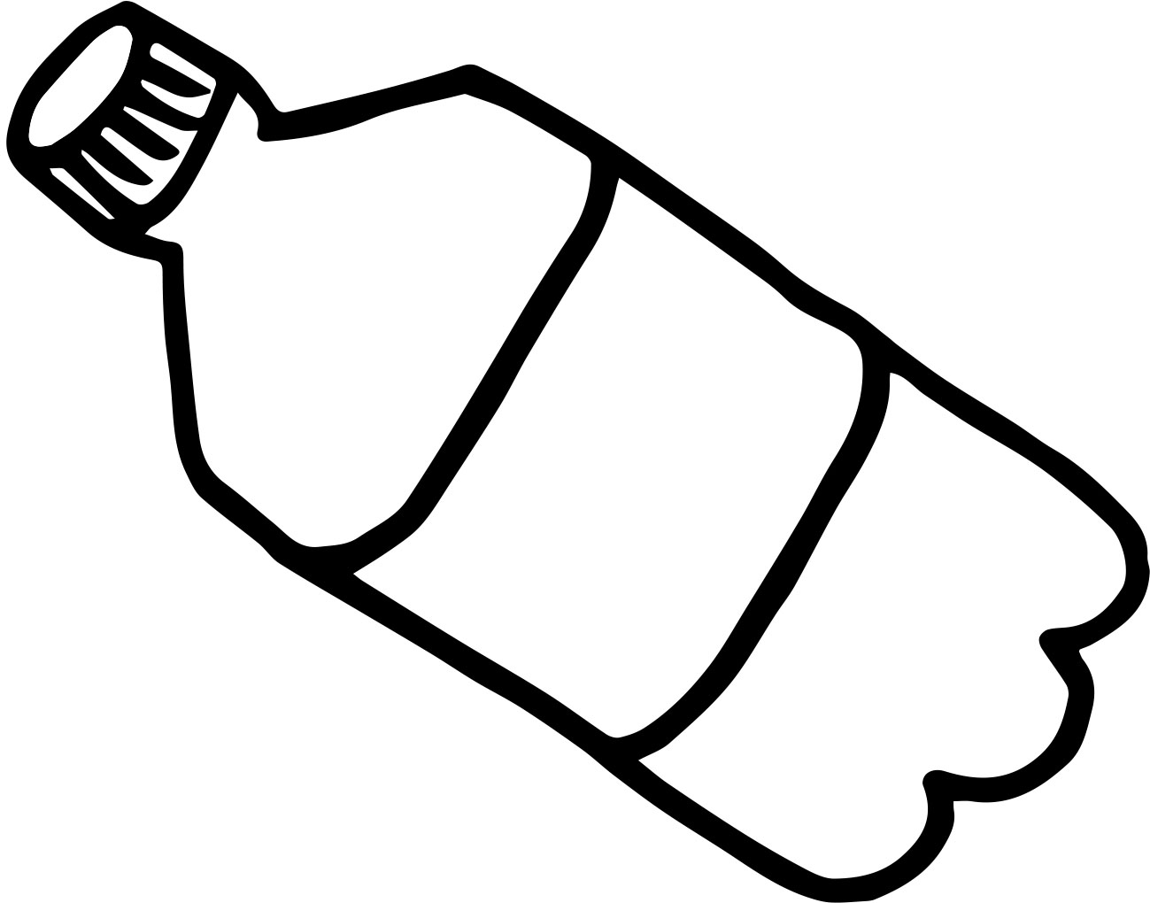 Bottled water plastic water bottle black and white klejonka clip art