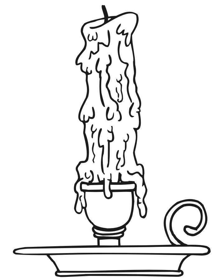 Candle  black and white clipart black and white