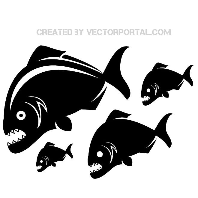 Piranha clip art free vector freevectors