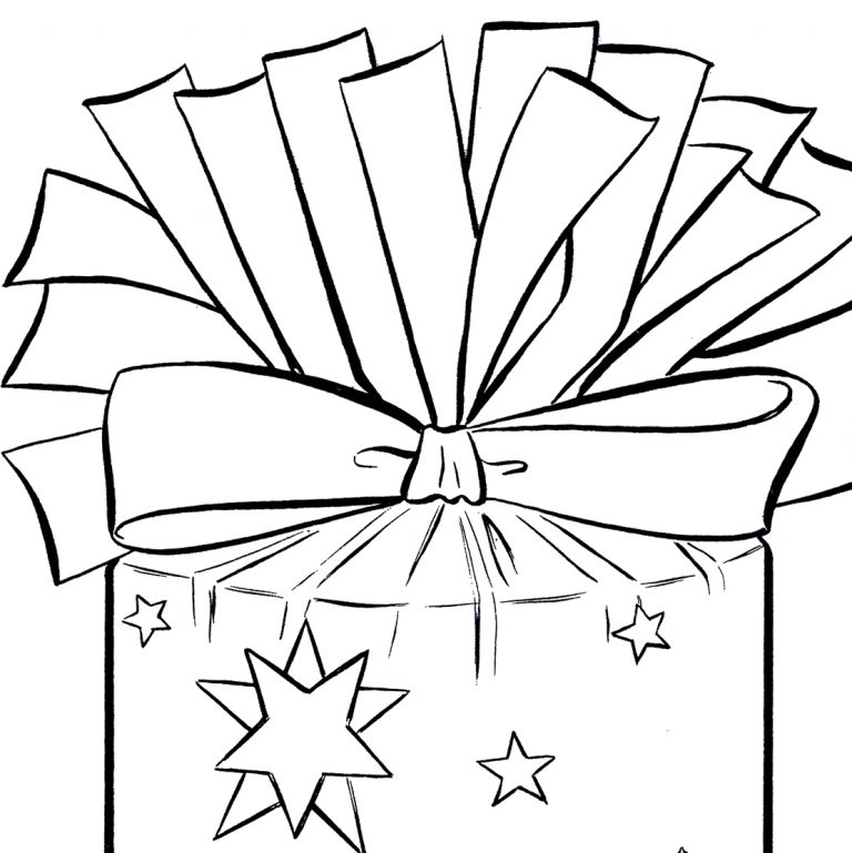 Present black and white christmas present clip art fun the graphics ...