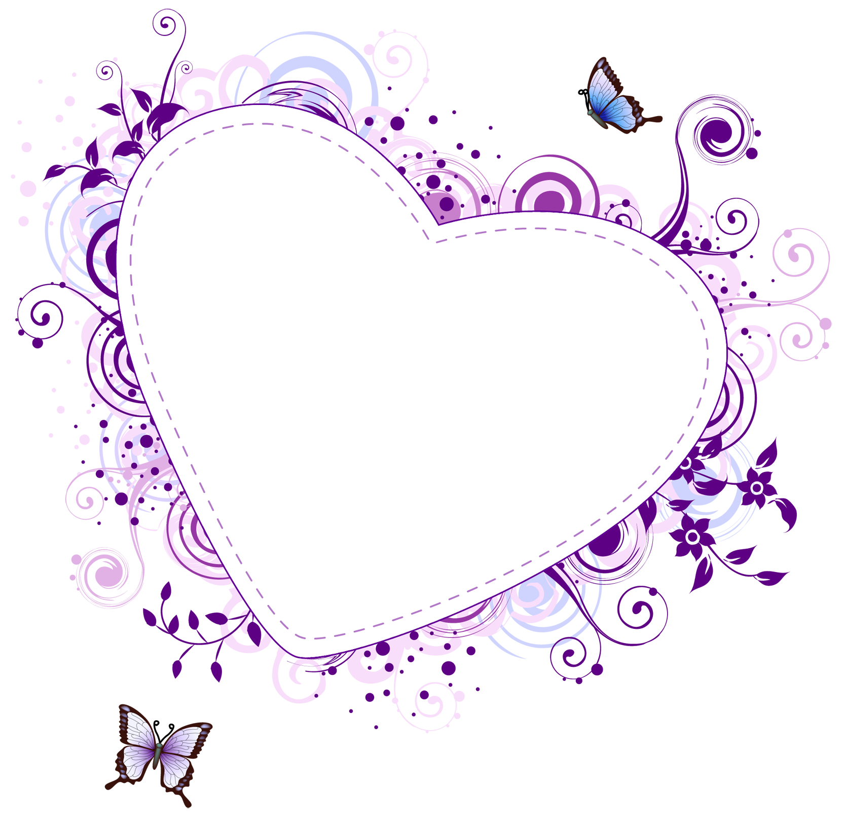 Purple heart borders and frames hearts clip art gallery