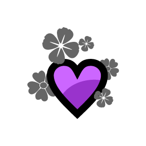 Purple heart heart clipart purple and flowers with black background