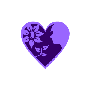 Purple heart heart clipart purple flowers and a girl with black