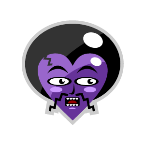 Purple heart heart clipart purple shock face with black background