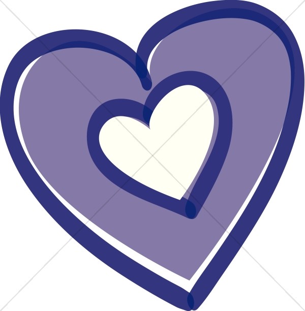 Purple heart with inside christian clipart