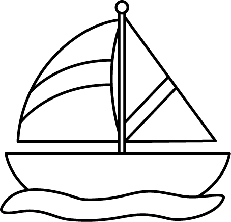 Water  black and white black and white sailboat in water clip art