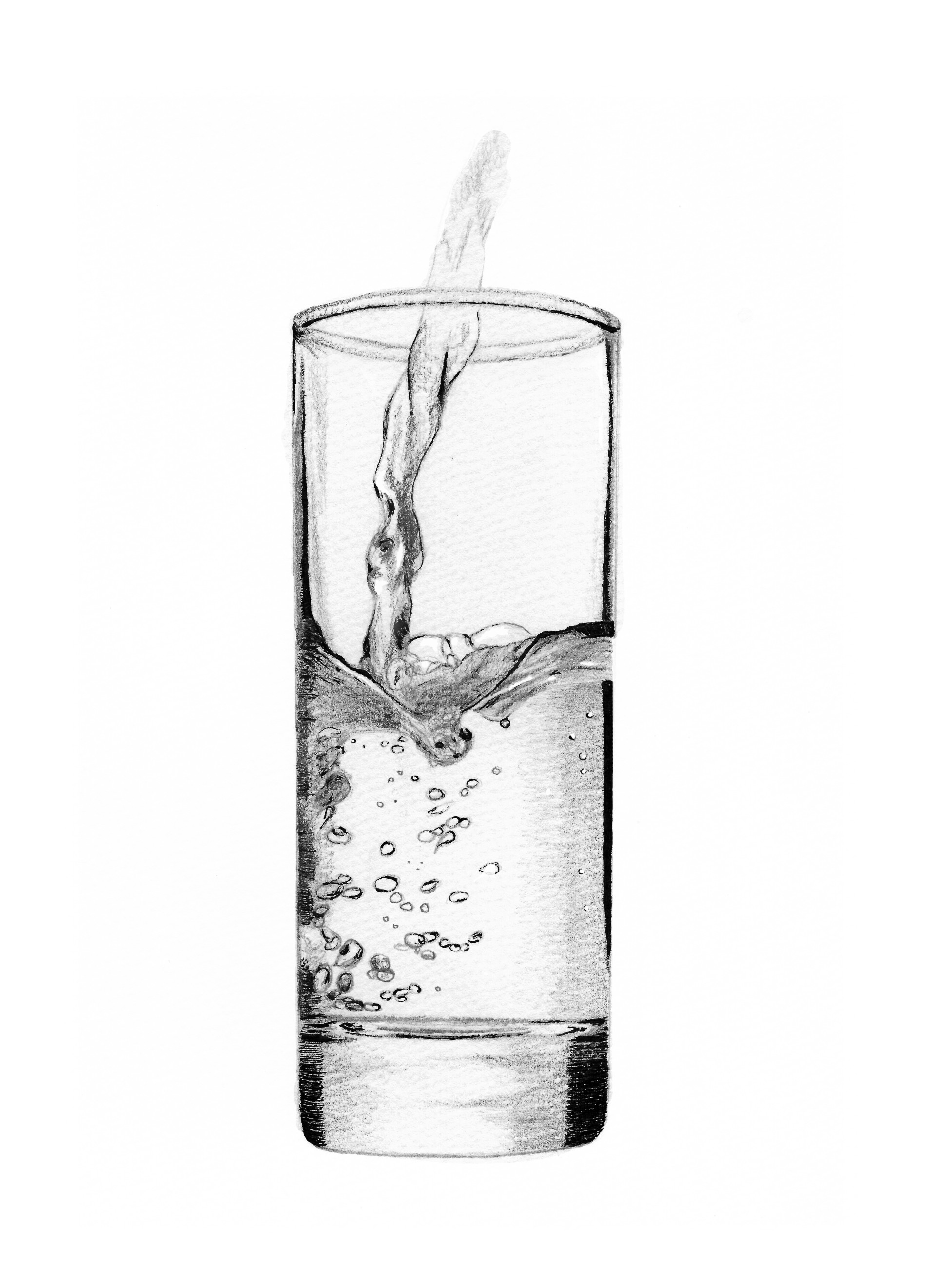 Water  black and white cup of water clipart 2