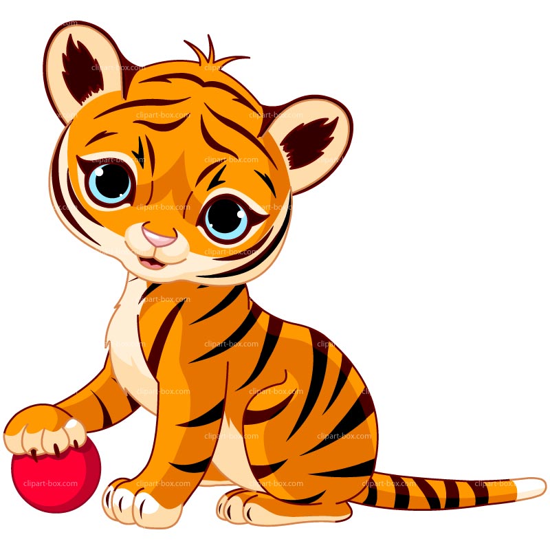 Clipart baby tiger playing cheryl'clipart