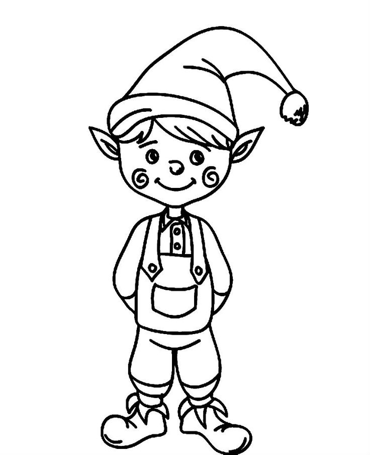 Elf  black and white elves images on kids and coloring clipart
