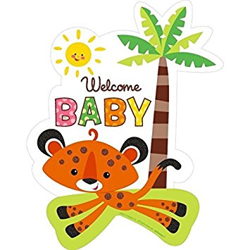 Welcome baby tiger cutout nursery or shower clip art