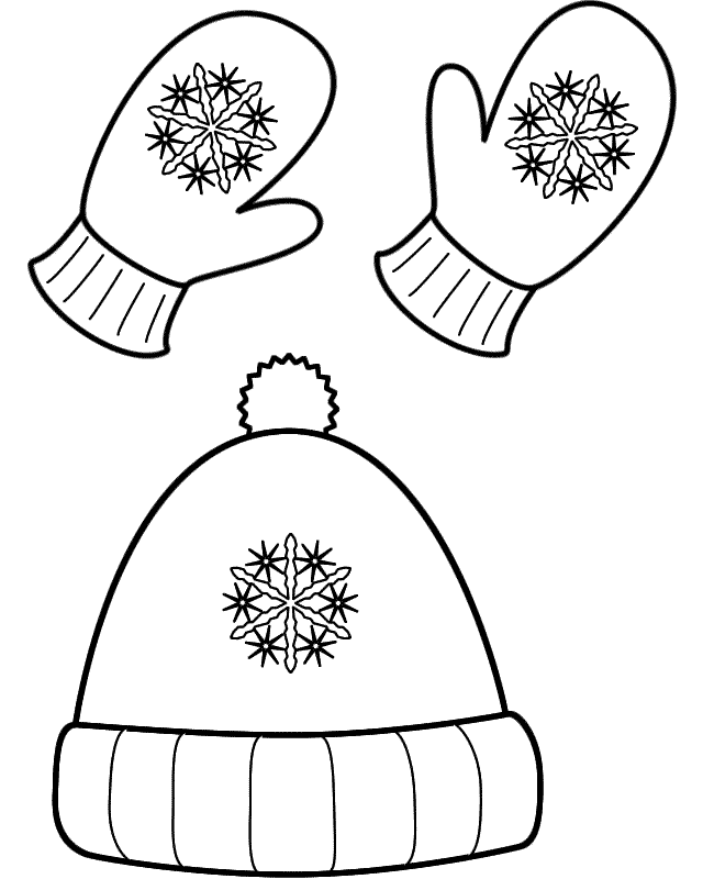 Winter hat coloring page thema 'winter sneeuw' winter clip art