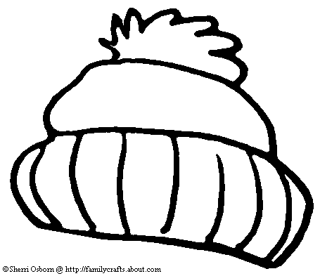 Winter hat free winter coloring pages stocking cap page clip art