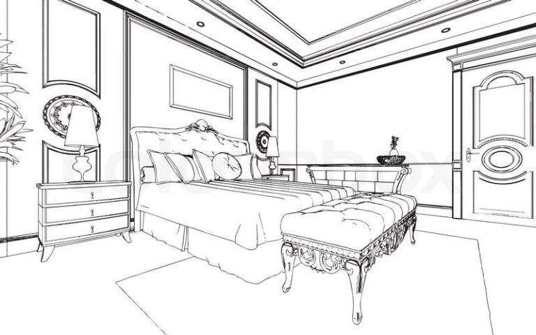 Bed black and white bedroom clipart black and white pencil in color
