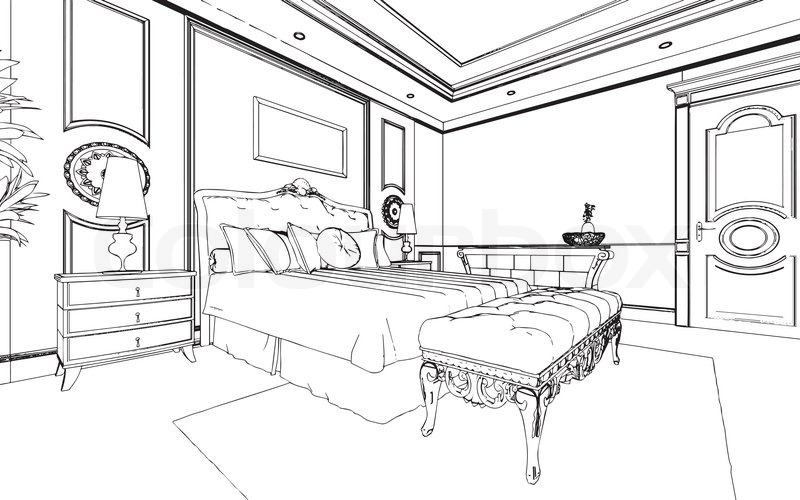 Bed  black and white bedroom clipart black and white pencil in color bedroom