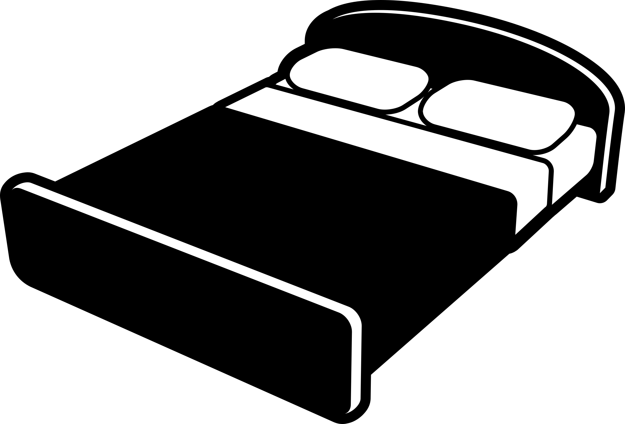 Bed  black and white clipart bed