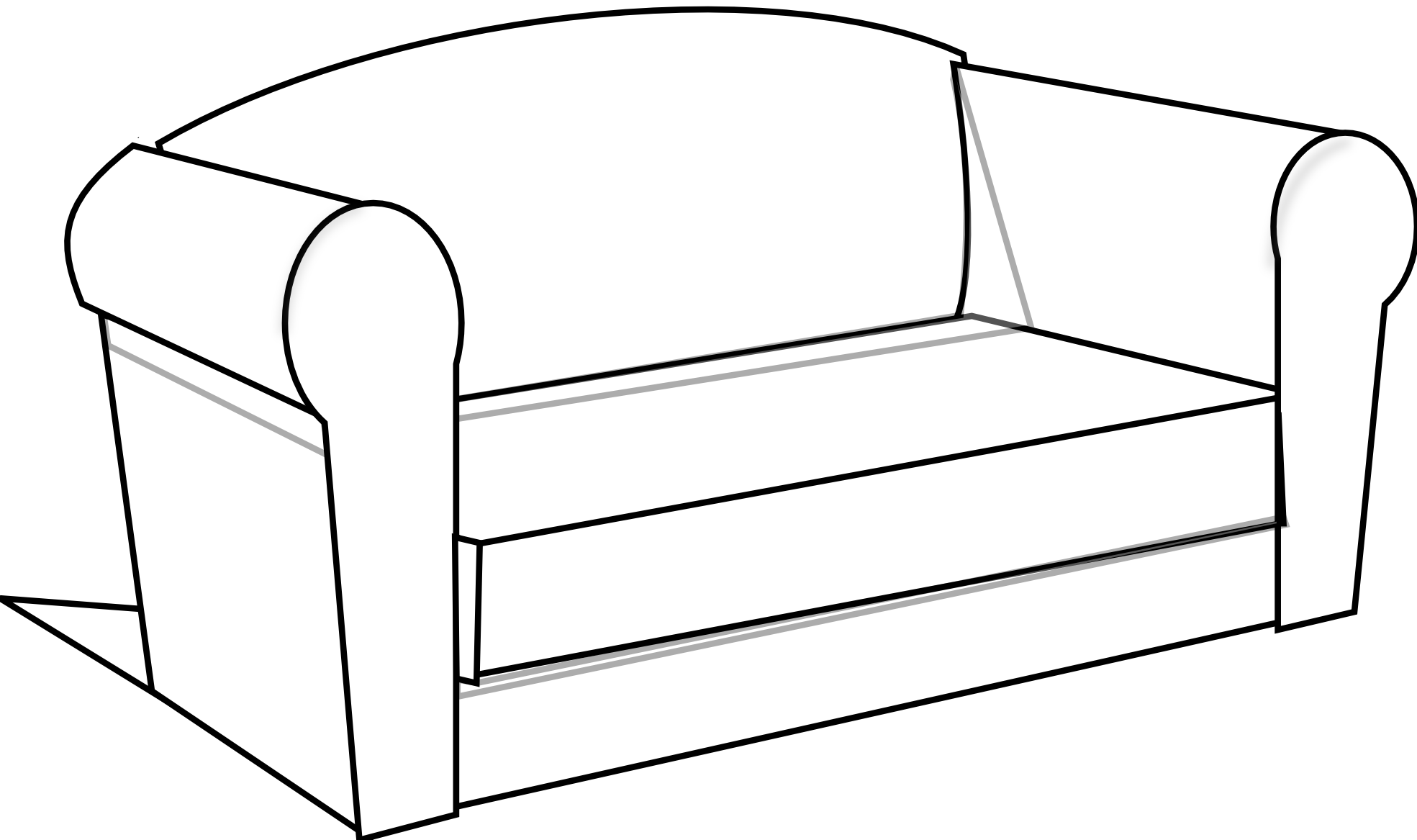Bed  black and white couch clipart black and white free images