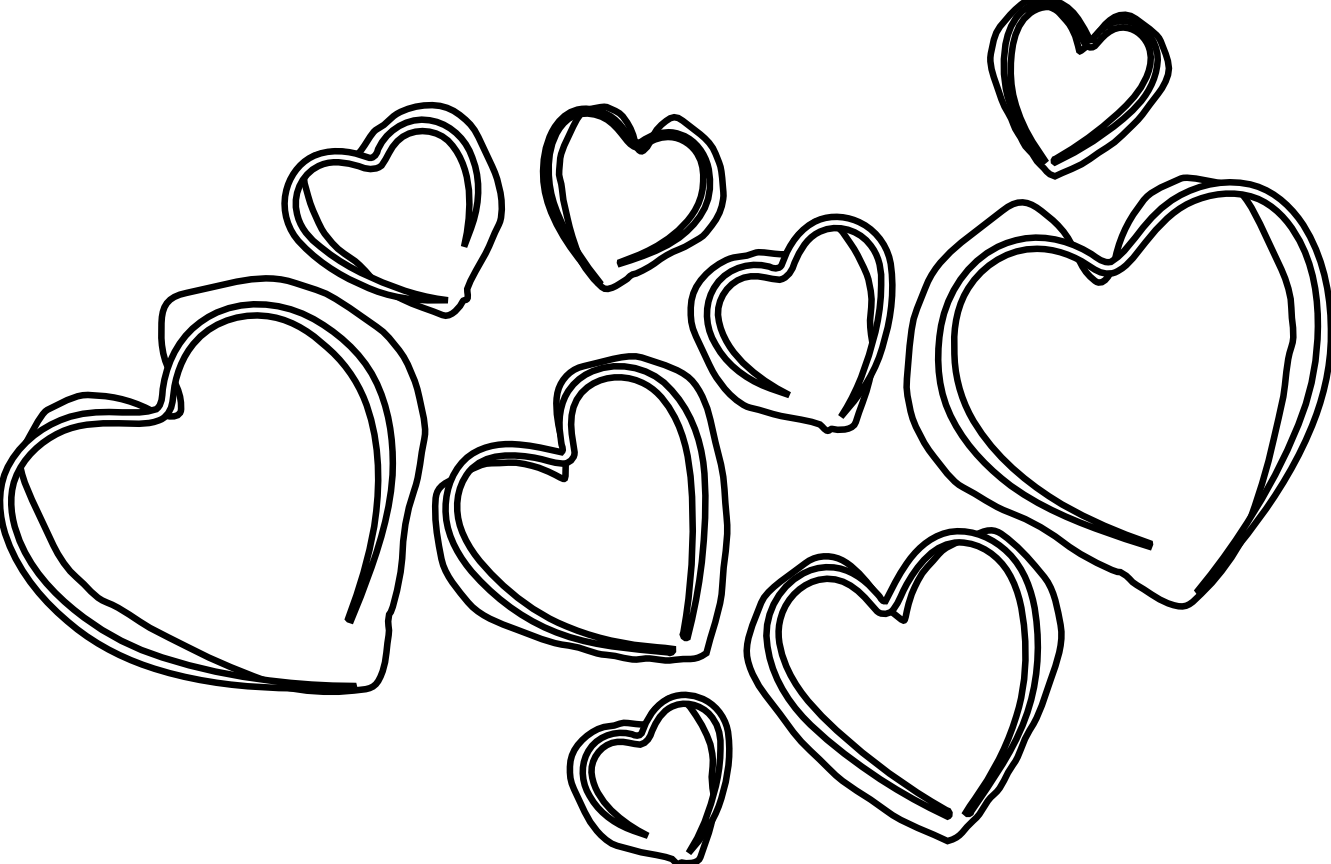 Double heart black and white hearts clip art clipartfest