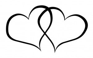 Double heart clipart black and white free