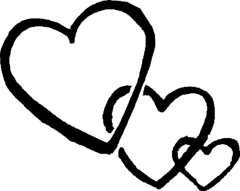 Double heart heart black and white heart clipart double 3