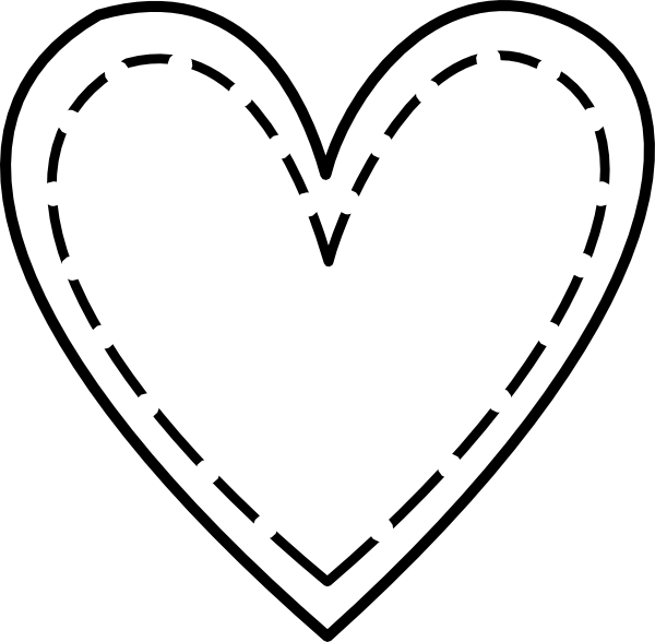 Double heart outline clip art at vector clip art