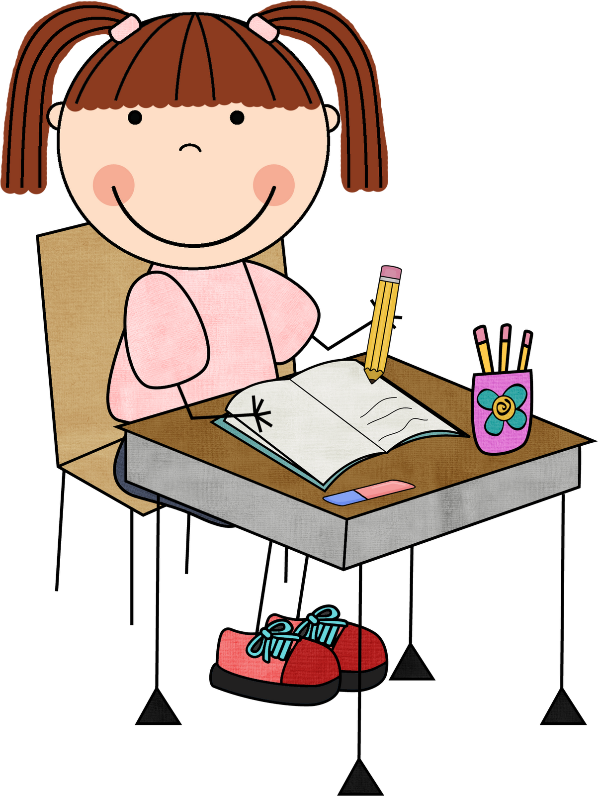 Girl student working clipart clip art library