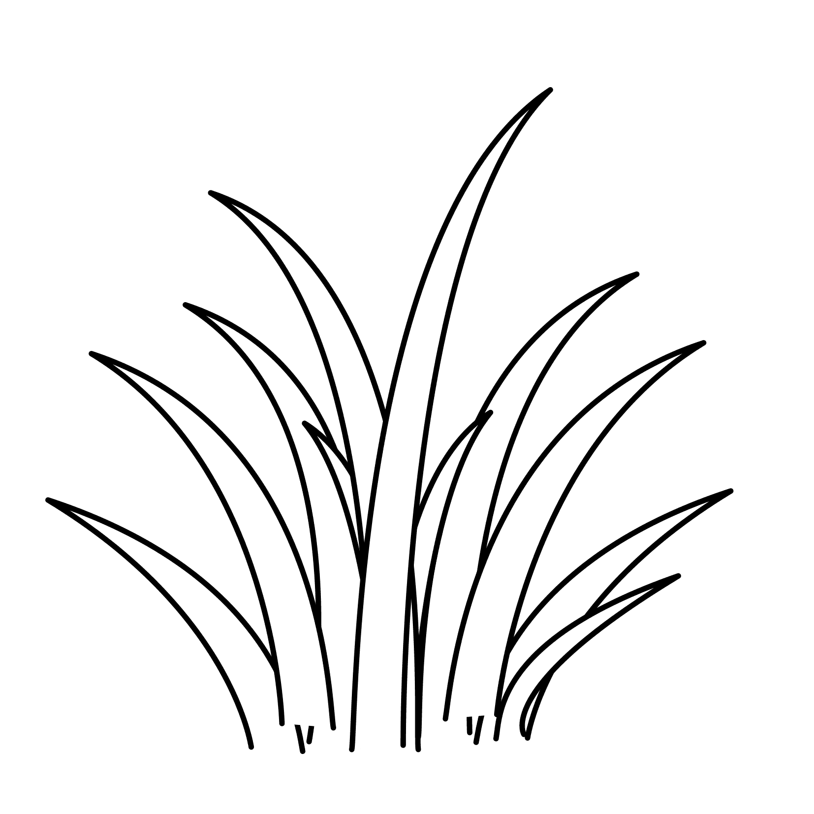 Grass  black and white bush grass clipart black and white clipartxtras
