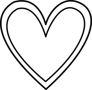 Heart clipart black and white double heart
