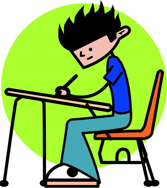 Student working writing clipart 3