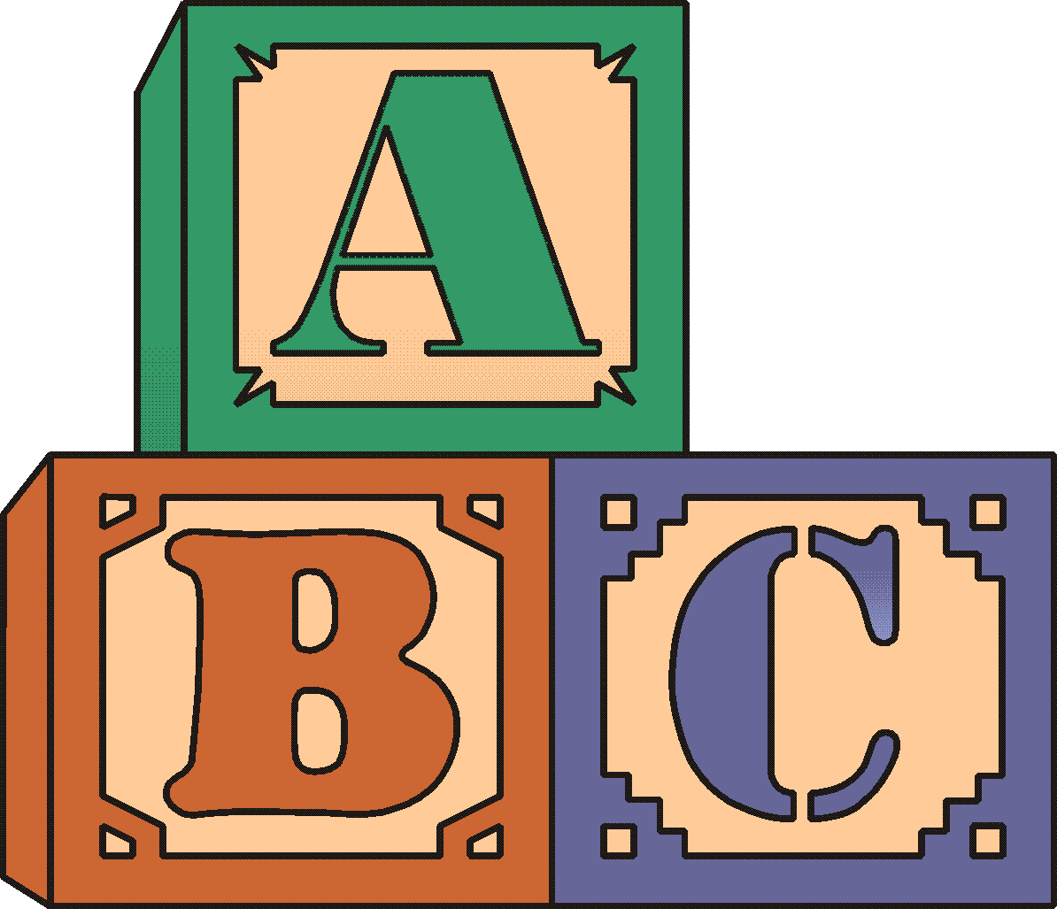 Abc blocks building block clip art library