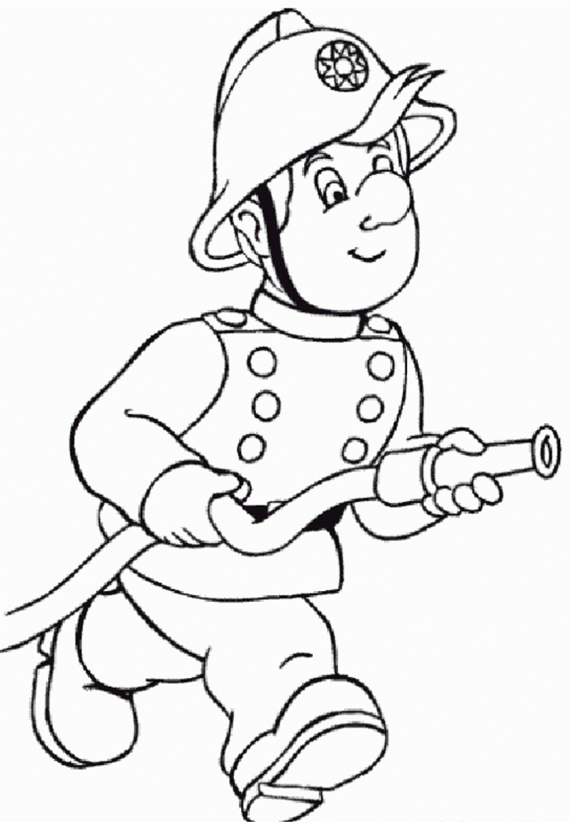 Firefighter  black and white firefighter coloring book home clipart