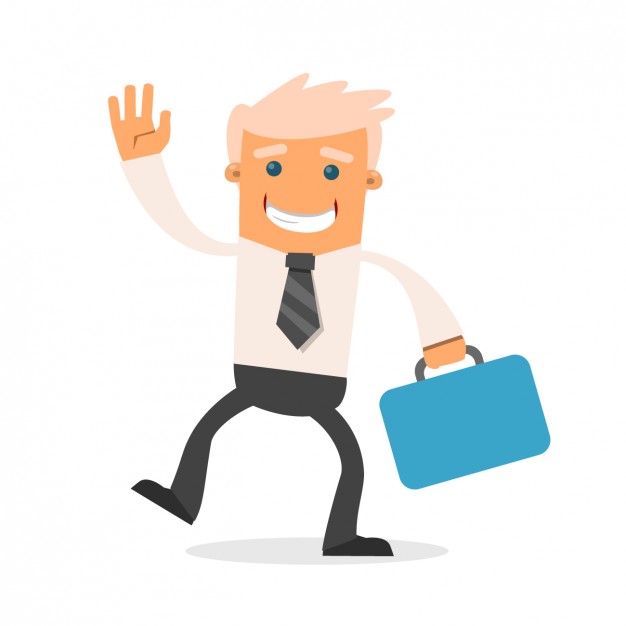 Happy person happy businessman with a briefcase vector free download clipart