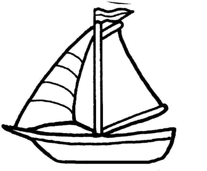 Sailboat  black and white drawn sailboat easy pencil and in color drawn clip art