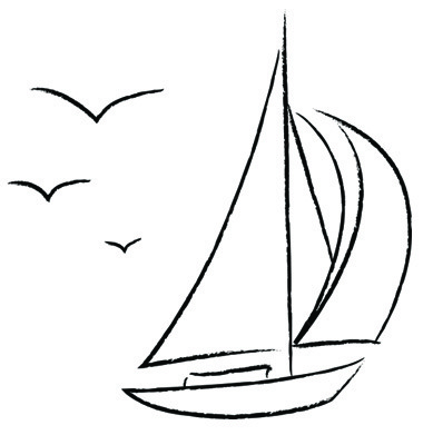 Sailboat  black and white sailboat clipart outline pencil and in color sailboat