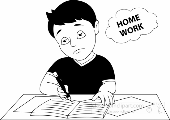 do my homework clipart black and white