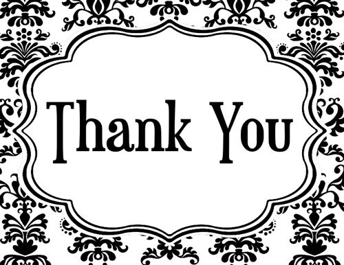 Thank you  black and white black clipart