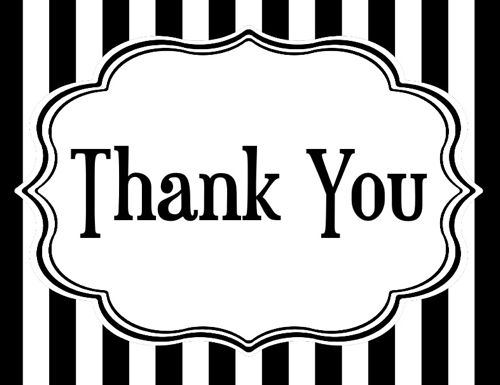 Thank you  black and white falling in fall cupcake decor party supplies halloween clip art