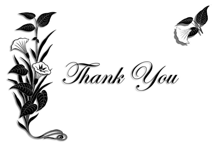 Thank you  black and white free clipart for thank you cards clipartxtras