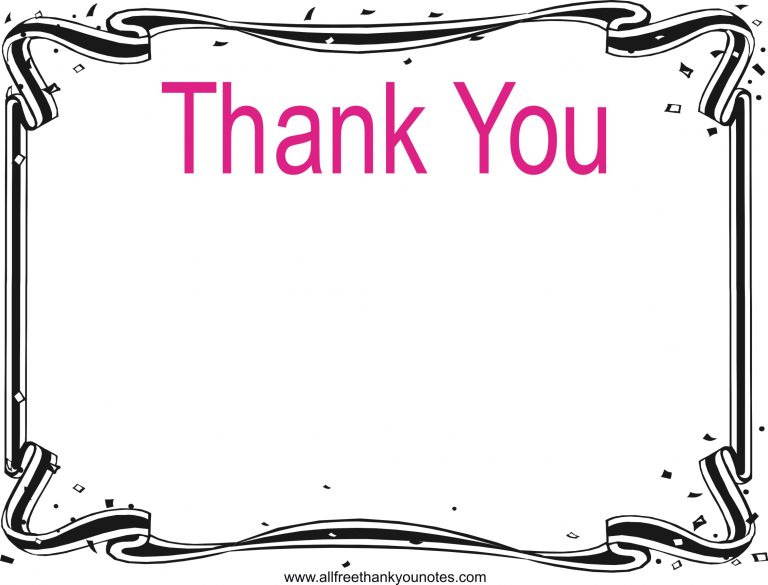 Thank you black and white thank you border clip art - WikiClipArt