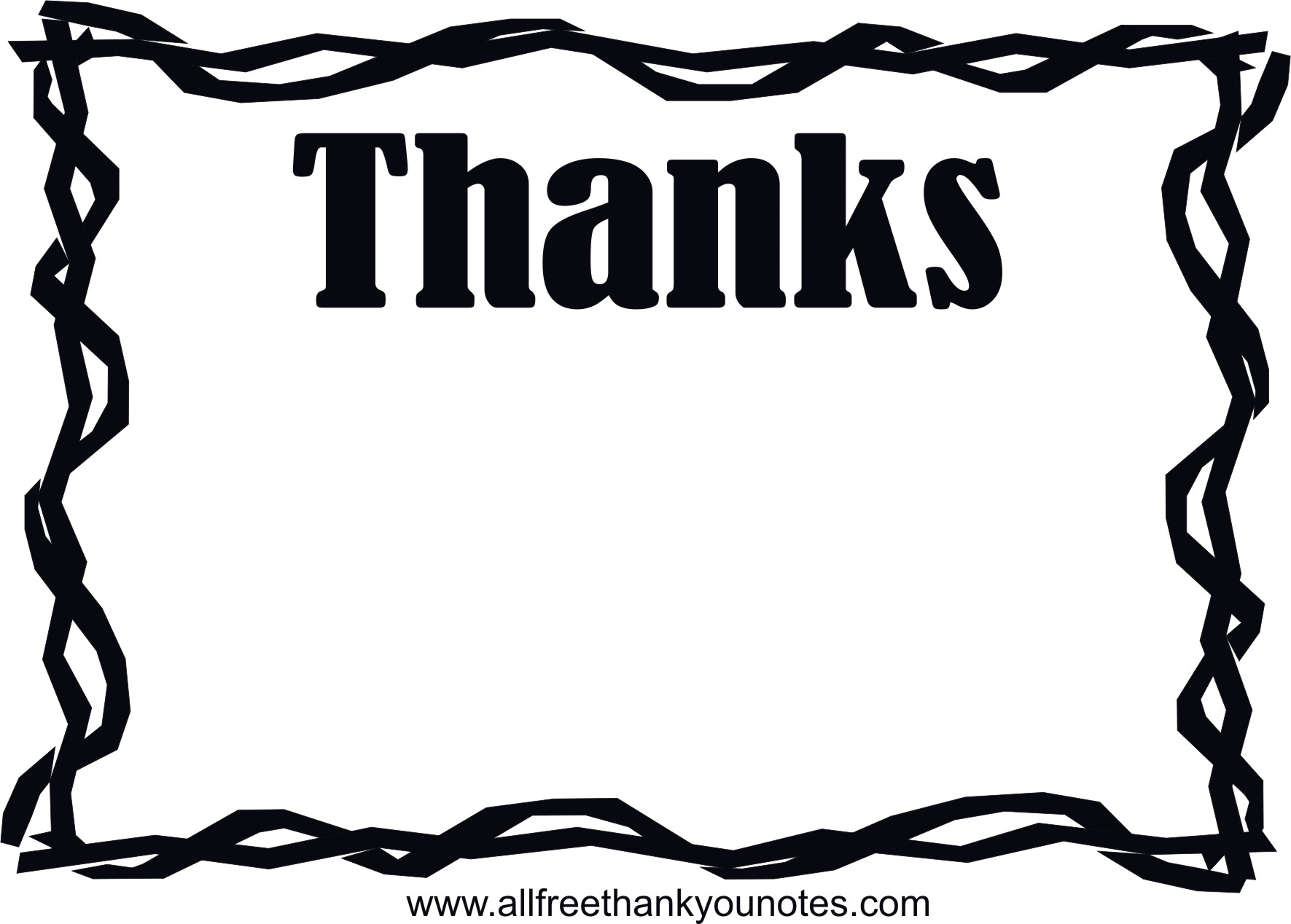 Thank you  black and white twig border thank you card free clipart images