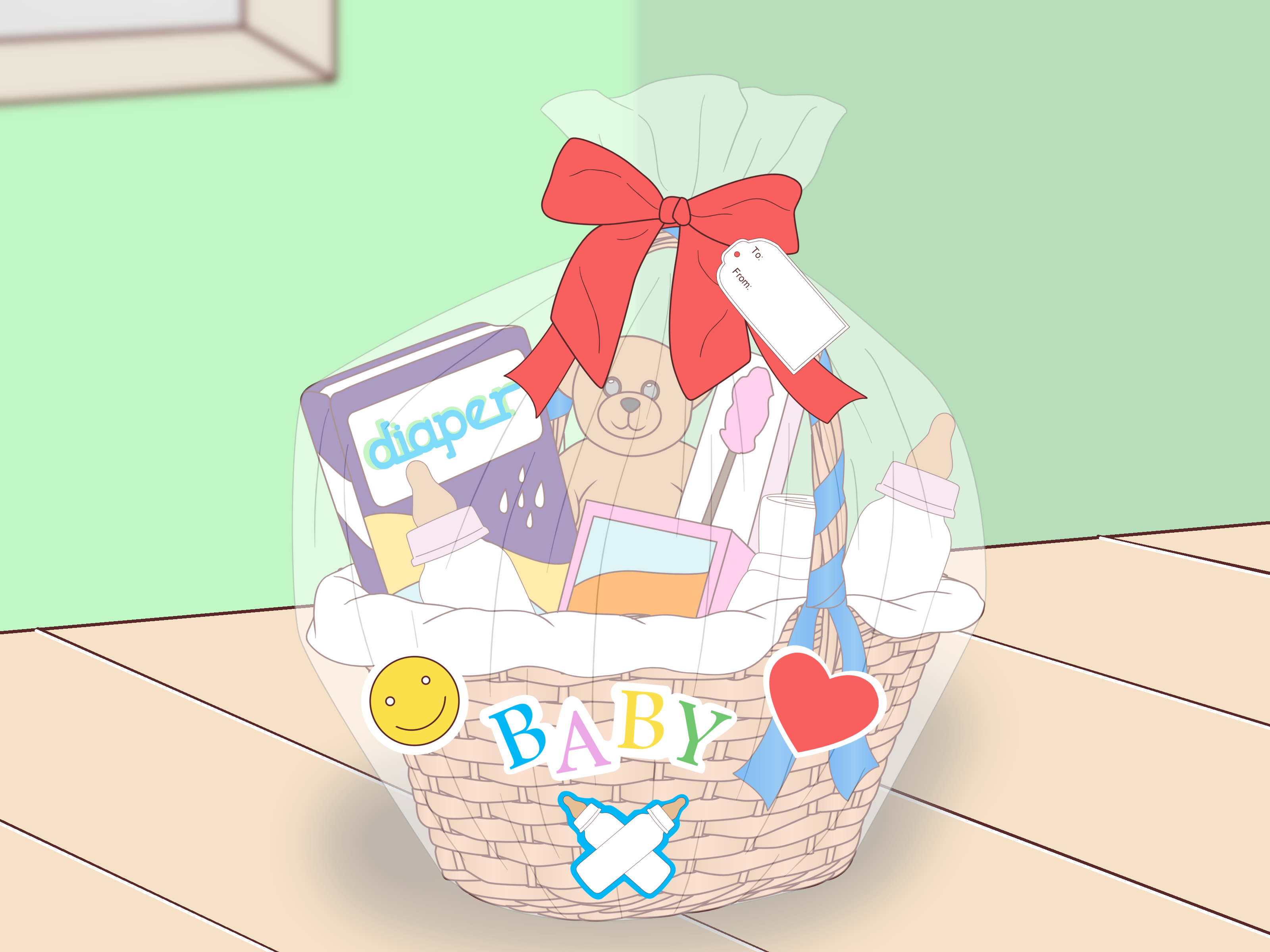 Gift basket how to make baby t baskets st with pictures wikihow clipart