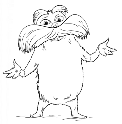 Lorax coloring page free printable coloring pages clipart