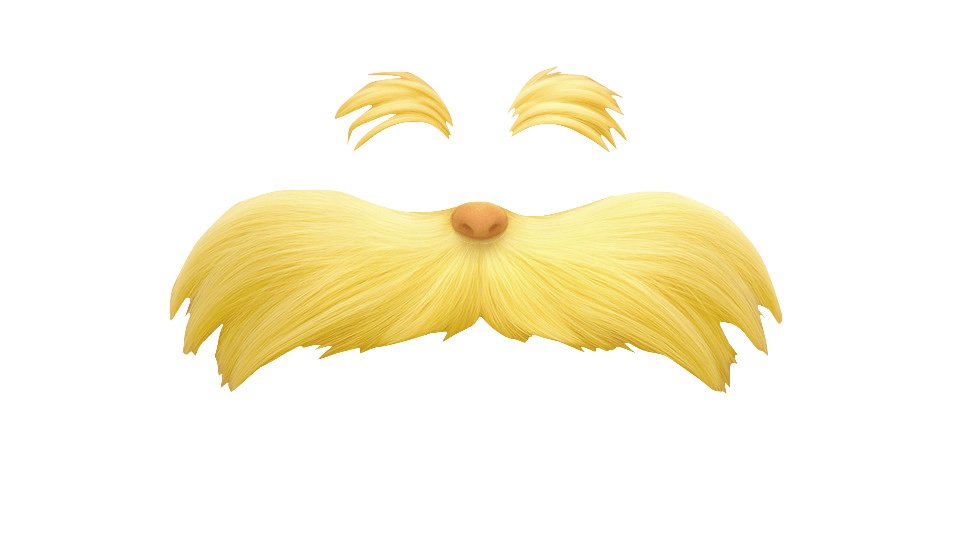The lorax eyebrow and moustache transparent stick clip art