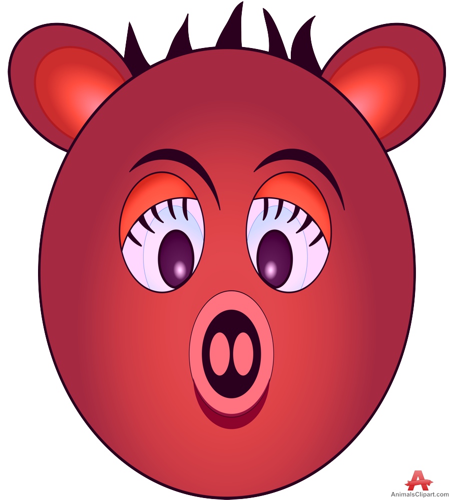 Cartoon pig face clipart free design download